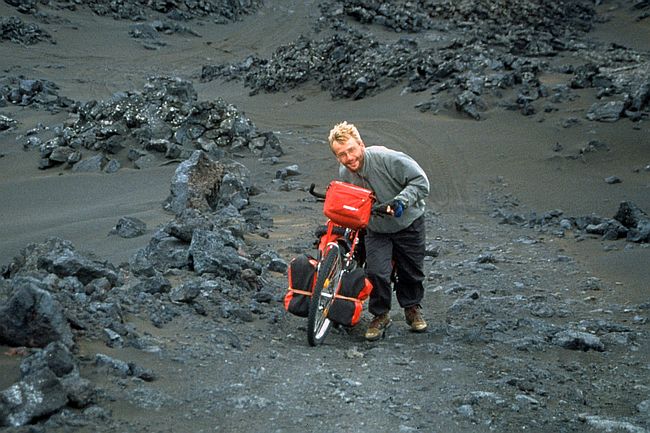 Schieben durch Lava